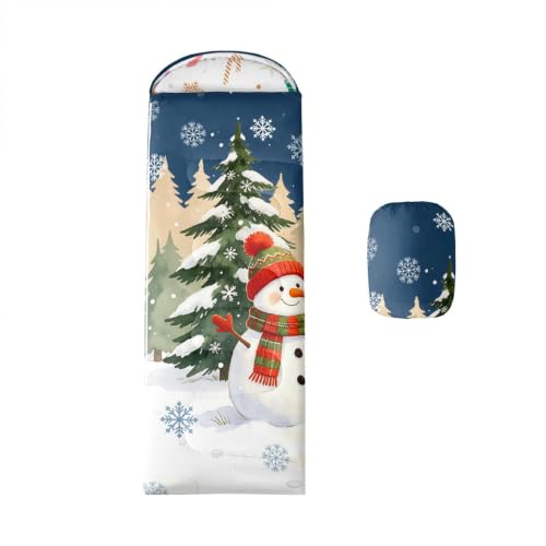 Feelyou Bolsas de Dormir Navy Blue Pink Snowman para Camping miniatura 1