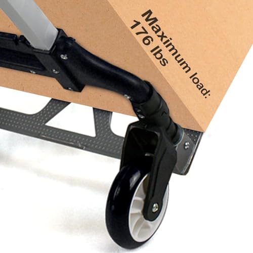Image of Folding Stair Climbing Shopping Cart Trolley Home 4 Wheels Stair Climber Gift Wheel Roller Foldable Stainless Steel Travel Trolley Handheld Market (80 kg Luggage Trolley)