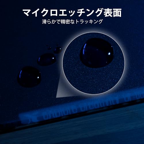 XVXブラックガラス マウスパッド- 4.0ゲーミング用ハードマウスパッド,超スムース マイクロエッチド表面/滑り止めゴムベース付き（410mm×310mm）-ブラック