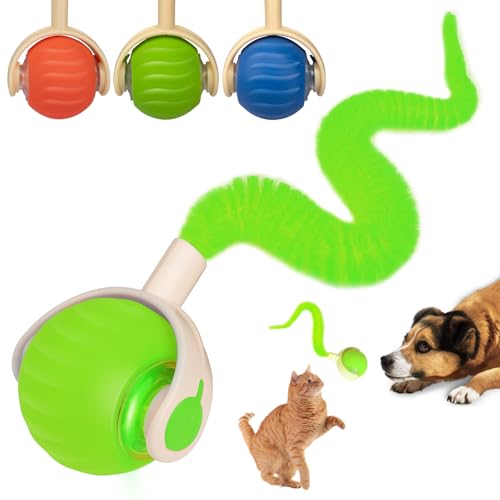 ACITMLLC Interactive Pet Ball Toy with Feather Tail