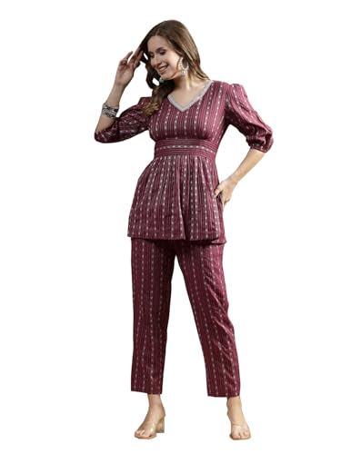 Stylum Women's Woven Design Cotton Kurti Pant Set