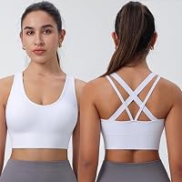 High Impact Sports Bras for Women, Criss Cross Strappy Back Seamless Padded — image 2