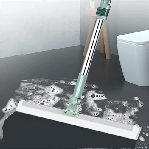 Image of BEYOND BASIC 2 in 1 Cleaner Brush Multifunction Magic Broom,Silicone Squeegee Broom with Long Handle,Scraping Besom for Bathroom Kitchen Shower Tile Pet Hair (Pack of 1)