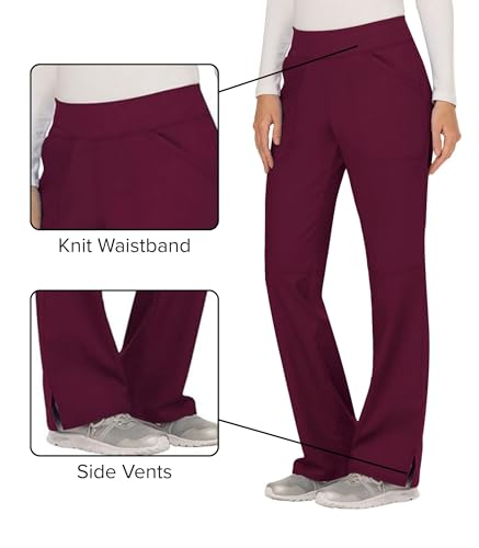Image of Cherokee Women Scrub Pant with Straight Leg Pull-on Pant Medical Bottom with 4 Pocket & 2-Way Stretch Fabric - WW110