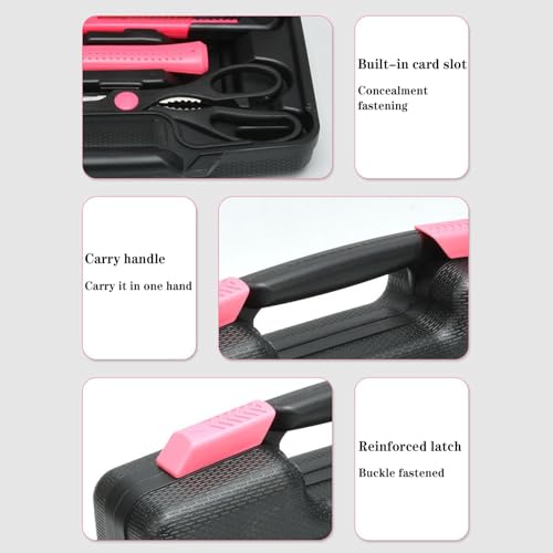 39 Pcs All Purpose Basic Household Pink Tool Kit for Women - image 7