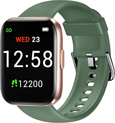 FITNIV Smart Watch, Touchscreen Fitness Tracker with Heart Rate & SpO2 Monitor, Sleep Tracking, IP68 Waterproof Pedometer Smartwatch Compatible with iPhone and Android Phones for Women Men