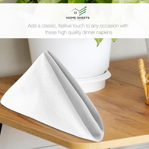 Image of 100% Cotton Dinner Napkins 12x12 Inch, Soft & Durable, Reusable Cloth Napkins for Dining, Events, and Everyday Use (White, Set of 10 (12x12))