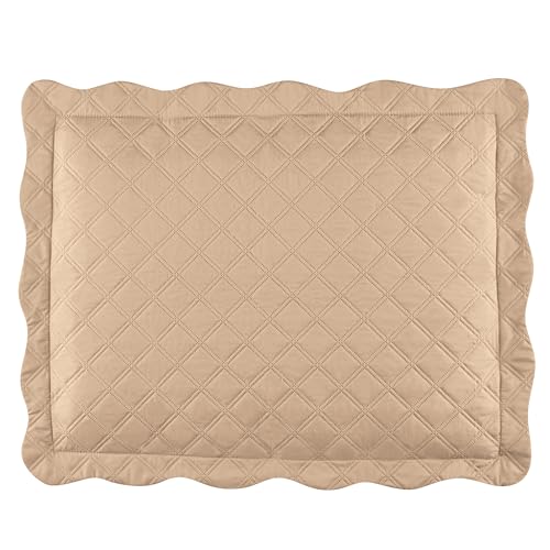 Collections Etc Camille Reversible Diamond Textured Pillow Sham Taupe/Beige Sham