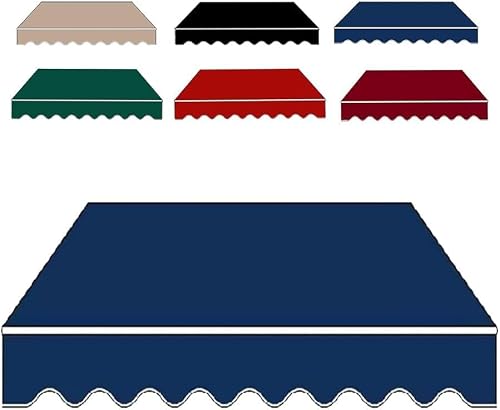 MESCXTY Waterproof Retractable Patio Awning Fabric Replacement - Sun Shade Cover for 6.5ft to 20ft Awnings Durable Outdoor Shelter (Fabric Only) Navy Blue 8x6.5ft/250x200cm