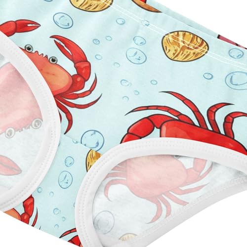 Girls Underwear Toddlers 2t Cotton Cute Panties Girl Animal Undies Kids Briefs Cartoon Red Crabs Light Blue4