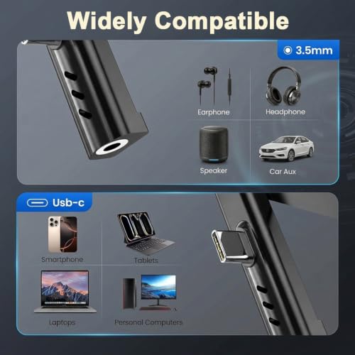 Image of Verilux 2 in 1 Type C to 3.5mm Headphone Jack Connector, 3.5mm Jack to Type C Headphones Adapter with Phone Stand, USB C to 3.5mm Audio Connector Compatible for iPhone 17 /16 /15, Galaxy S26 /S25 /S24