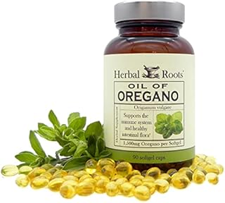 Herbal Roots Oil of Oregano - Made from Mediterranean Oregano Oil - 90 Easy to Swallow Softgel Capsules - Extra Strength 150 mg - Made in The USA