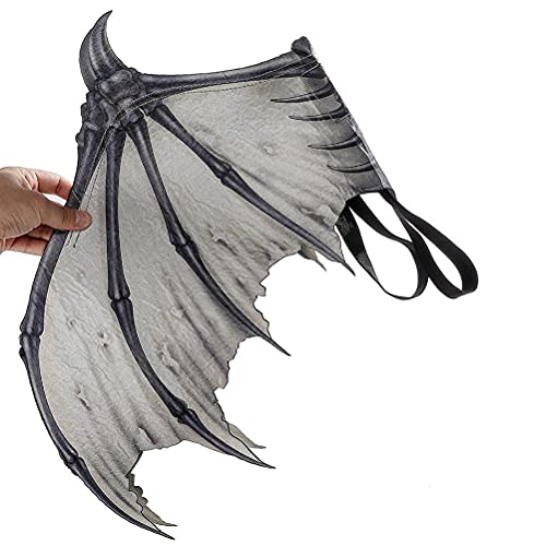 Kongshop Black And White Non-Woven Fabric Demon Bone Wings Demon Bone Wings Evil Wings Creative Foldable Suitable For Halloween Carnival And Demon Costume Cosplay Accessories #TOP6