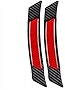 TRUE LINE Automotive Inner Reflective Black Carbon Fiber Wheel Well Fender Door Bumper Trim Molding (Red)