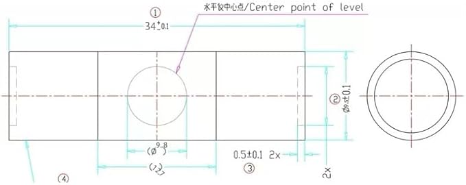 Nivel de Burbuja Cilíndrico Mini JYK 20pcs, 9.5x34mm miniatura 3