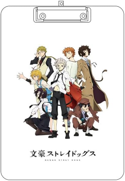 Carpeta portapapeles impermeable Anime Bungo Stray Dog con medidas de regla, tamaño estándar A4, 9 x 12 pulgadas A