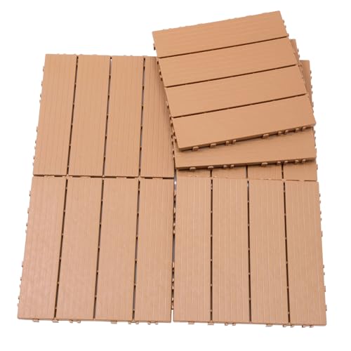 44 Warm and Romantic Style Plastic Interlocking Deck Tiles, Standard Size 11.8 "x11.8, can be Laid All at Once on a 6126.56 Square inch Floor, Saving time and Effort
