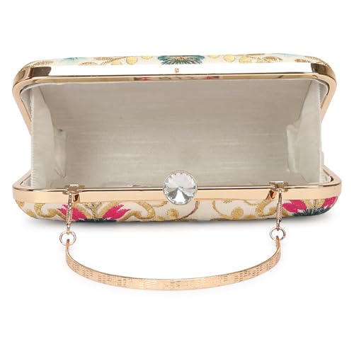 Image of LONGING TO BUY Hand Crafted Designer Box Clutch - Zari Embroidery For Women
