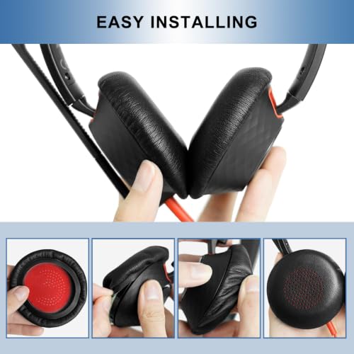 Image of GEVO Ear Pads Cover for Voyager Focus 1&2 UC /B825 -Black&Red