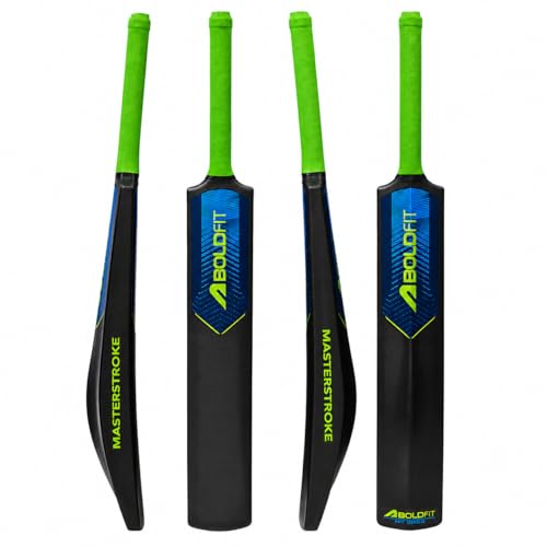 Image of Boldfit MasterStroke Plastic Cricket Bat Full Size Durable Bats for Tennis & Wind Ball Lightweight Adult & Teen Tournament Match Bat, Blue, Size 8