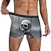 yyunbmr Cool Funny Boxer Briefs for Men Humorous Trunks 3D Cut Underwear Mens Fashion Shorts White Punk Skul Print, Black, XXL