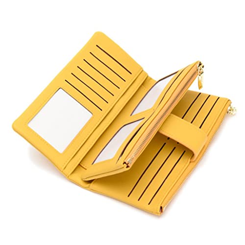 Wallet,Large Capacity Women's Wallets Two Zipper Coin Phone Pocket Long Wallet Female Pu Leather Women Clutch Purse (B 19 cm)3