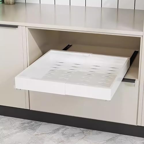 MTSYXYM Bandejas Extraibles Armarios Cocina,Organizador de Armario Ropero,Estante De Almacenamiento Deslizante,para Cocina, Sala de Estar, hogar,con barandilla Alta. (Size : Wit)