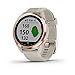 Garmin Approach® S42 różowe złoto z paskiem w kolorze beżowym 010-02572-02