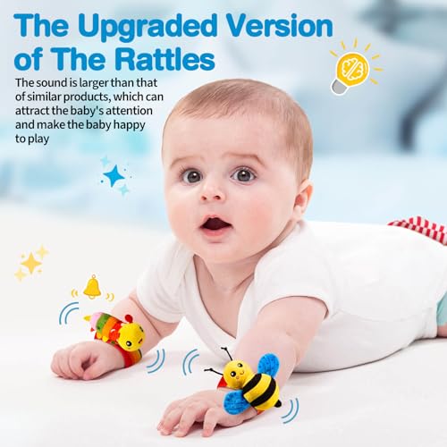 Baby Rattles 0-6 Months: Baby Toys Baby Essentials Rattles for Babies 6-12 Months Infant Toys 0-3 Months Newborn Toys Wrist Rattle Socks - Newborn Essentials Must Haves Gifts for Girl Boy - Thumbnail 3
