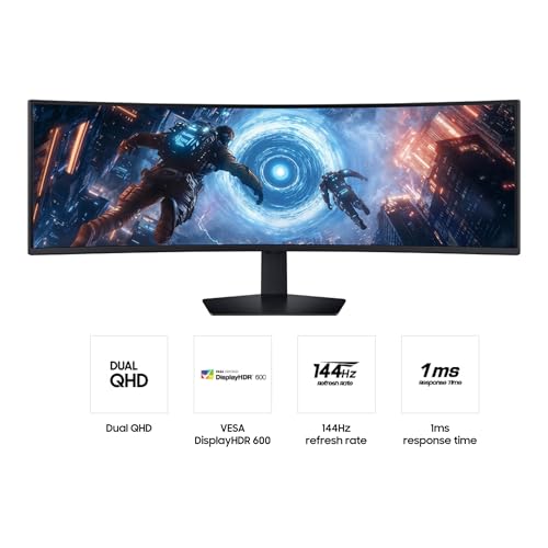 Image of SAMSUNG 49-inch Odyssey G9 (G91F) + $200 Amazon Gift Card, DQHD, 144Hz, Curved Gaming Monitor, Ultra-Wide 32:9 Screen, DisplayHDR 600, AMD FreeSync Premium Pro, Ergonomic Stand, LS49FG910ENXZA, 2025