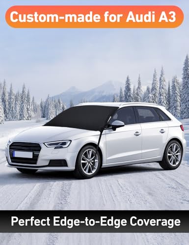 Image of EcoNour Car Snow Cover Compatible for Audi A3 A4 A5 A6 | Windshield Cover for Ice and Snow with S-Hook Straps | Heavy-Duty 600D Oxford Winter Car Cover, Waterproof & Anti-Slip