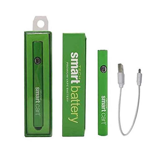 SmartCart Battery 380mAh (510 Thread) Variable Voltage Power Setting, Button Operated, Bottom Charge, Best for CBD Oil and Thick Oils