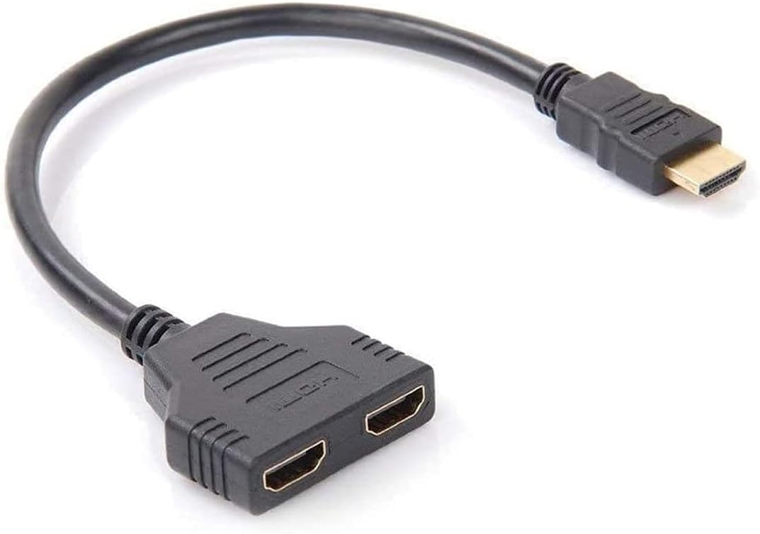 Microware Imported New 1080P HDMI Port Male to 2 Female 1 In 2 Out Splitter Cable Adapter Black