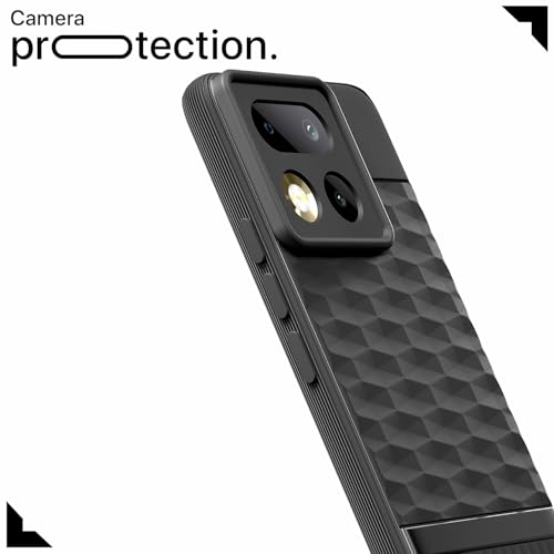 Image of Pikkme Back Cover for Realme 16 Pro Plus 5G Camera Protection 3D Hexa Cube Design Silicone Protective Bumper Case (Black)