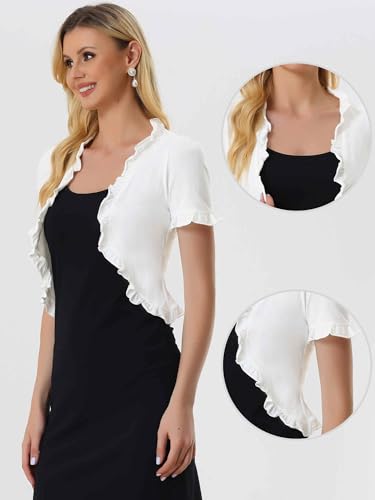 Allegra K Shrug for Women's Evening Dresses Short Sleeve Formal Cropped Bolero2