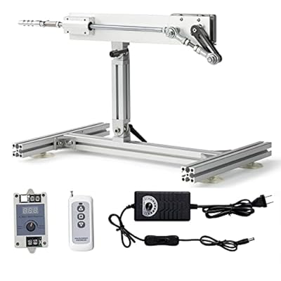 DIY Reciprocating Linear Actuator Variable Speed Stroke 30mm-150mm Adjustable with Aluminium Alloy Stand Kits, Remote Control, DC Power Adapter and End Connector JQ-RL-YY11 24V150mm120rpm