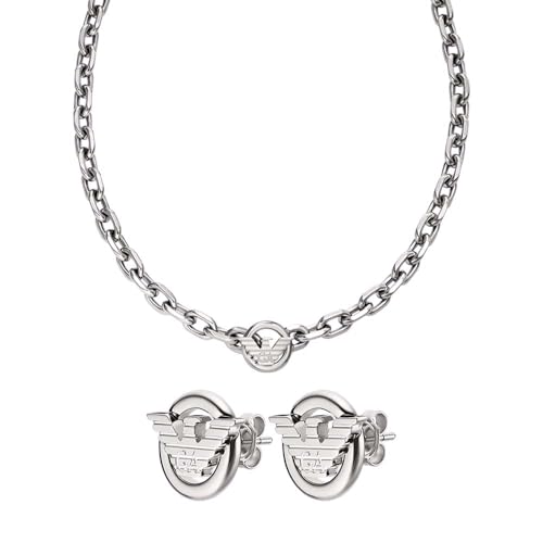 Parure Emporio Armani Homme collier et boucles d’oreilles acier précieux