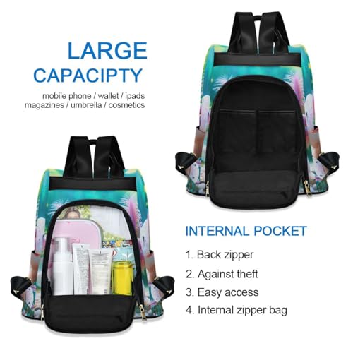 Mochila de axolote para mujer con bolsillo antirrobo trasero 5