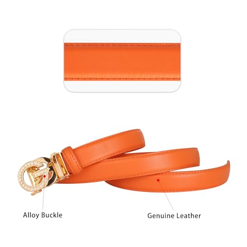 Image of Aurolran Women's Leather Belt with Buckle - Ideal for Dresses, Jeans, and Coats