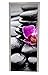 izielad 3D Zen Stein Orchidee Blumen Tür Wandkunst Aufkleber Abnehmbare Selbstklebende Wandtattoo für Home Decoration 77X200CM