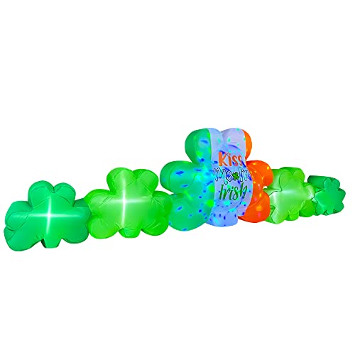 Seasonblow 10 Ft Wide Inflatable Kaleidoscope St. Patrick's Day Shamrocks Decoration With A Sparkling Cluster ,Blow Up Cluster Of Clovers For Home Yard Lawn Garden Indoor Outdoor Holiday Party #TOP3
