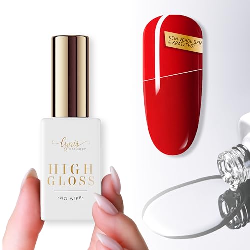 High Gloss Top Coat UV Gloss - Sellador para uñas de 10 ml · Acabado rápido sin capa de sudor + no amarillea + semanas de brillo como el día 1 | Lynis Nailshop