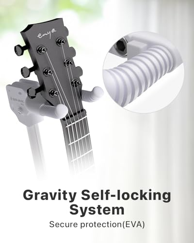 Image of enya Auto-Lock Guitar Stand - Heavy Duty Steel, 33lbs Capacity, 360 Non-Slip Base & Military Anti-Rust | 3-Second Setup, Foldable for Stage /Travel /Studio