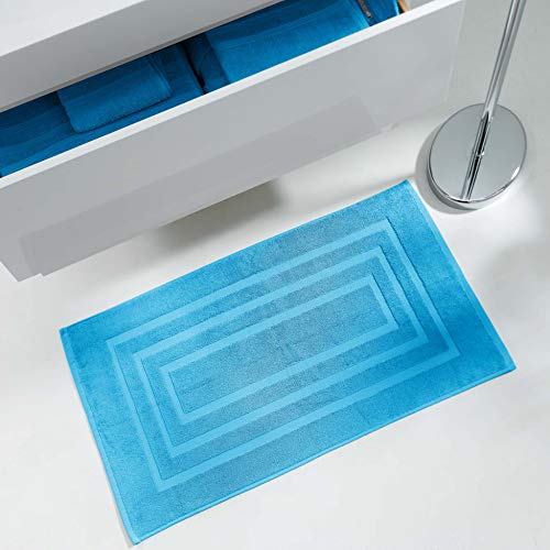 DOUCEUR D'INTERIEUR New BATHMAT 1000G Plain Color VITAMINE Turquoise