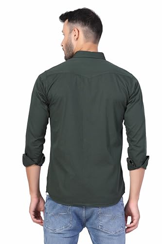 Image of Men's Cotton Twill Utility Shirt | Full Sleeve Button-Down Casual Shirt | Dual Chest Pockets | Comfortable Regular Fit | Everyday Wear