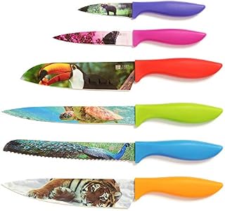 Wildlife Kitchen Knife Set in Gift Box - Unique Colorful Chef Knives