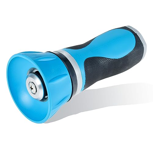 Garden Hose Nozzle Firemen Rubber Coated Hand-held Metal Water Gun Water
