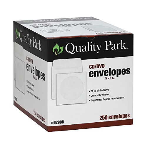 Quality Park Paper CD/DVD Sleeve, Ungummed, White, 4.825 x 5, 250 per Box, (62905) - image 5