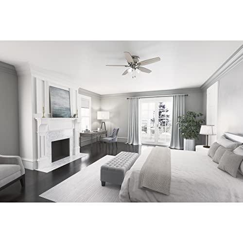 Hunter Builder 52-Inch Indoor Brushed Nickel Traditional Ceiling Fan With Bright Led Light Kit, Pull Chains, And Reversible Whisperwind Motor Included #TOP2