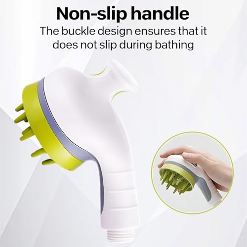 Haustier-Hundepflege-Duschkopf mit Massagebürste, Funktionalität und Wasserspar-Pausen-Funktion, Duschkopf für Katzen und Hunde (weiß)